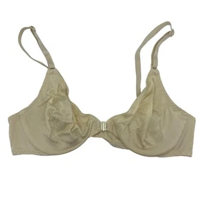 Vintage Warners Body Slicks Beige Nylon & Lycra Bra 34B Underwire Front Close - Picture 1 of 5