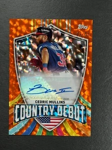2023 Topps Clásico Mundial de Béisbol Cedric Mullins AUTOMÁTICO NARANJA Debut Country/25 - Imagen 1 de 2
