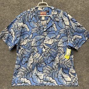 RCJ Made In Hawaii Shirt Men’s Button Up Short Sleeve Sz 3XL Blue White - Picture 1 of 11