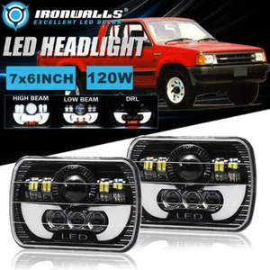 Par de faros LED DRL Hi-Lo de 7x6" lámpara de haz sellado para Mazda B2600 1987-1993 - Imagen 1 de 12