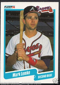 Fleer 1990 Baseball Card - No 587 - Mark Lemke - Braves - Picture 1 of 2