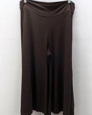 Pantalones capris vintage Pamela McCoy para mujer talla 1X pierna ancha cintura elástica marrón Foto 1 de 4