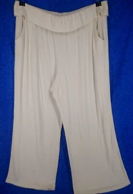 LIVE-WELL Lounge Mujer Ropa de Dormir Pantalones TALLA 3X Pierna Ancha Crema Rayón Poliéster  Foto 1 de 4