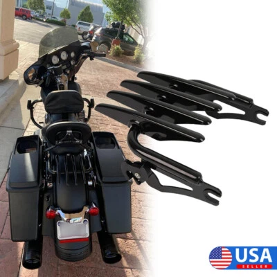 For Harley Ultra Electra Glide Standard Detachable Stealth Luggage Rack Black - Imagem 1 de 4
