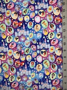 Disney Characters/Princesses Custom Fabric Fat Quarter 18”x28” Spandex Stretch - Picture 1 of 1