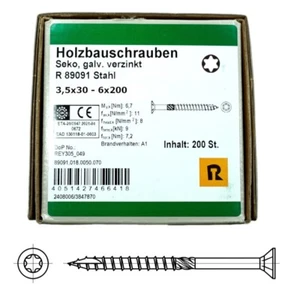 Spanplattenschrauben Holzschrauben Torx Senkkopf ETA-Zulassung 3,5x30-6x200 OVP - Picture 1 of 10