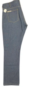 JEANS 42 x 32 BLUE WITH GOLD STITCH RAW DENIM JEANS RETAIL $500 by BLUE DELTA - Picture 1 of 6