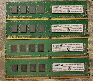 4x 4GB (16GB) Crucial CT4G4DFS8213 PC4-17000 DDR4 PC2133 UDIMM RAM CL15 1.2V - Photo 1/2