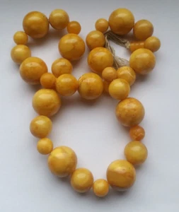 Bernsteinkette real Amber Butterscotch Naturbernstein tesbih 45,66 Gramm - Bild 1 von 5