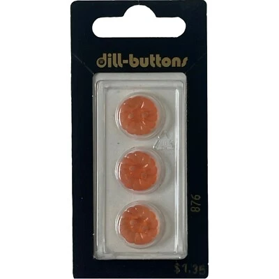 Buttons Pink Flower 2-Hole 3-Pack 1/2" 13MM Vintage Dill No. 876 Germany - Image 1 of 4