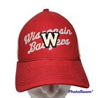 Adidas Wisconsin Badgers Hat Mens Sz S/M Fitted Flexfit Stretch NCAA Sports NWOT