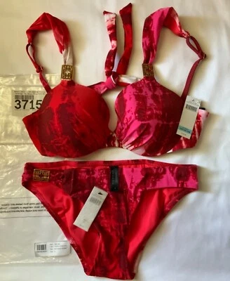 NUEVO FONDO DE BIKINI NATORI OCEAN CLOUD ROSA CON DESLIZADOR TALLA PEQUEÑA COBERTURA COMPLETA TOP Foto 1 de 2