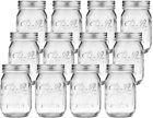 Roccar 12 Pcs Canning Jars - 480ml Mason Jar Empty Glass Spice Bottles Storage