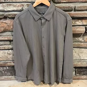 Paul Jones Grey Textured Stretch Wrinkle Free Long Sleeve Button Down Shirt - Picture 1 of 8