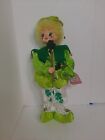 Vintage 1986 Brinn's March Shamrock Green and white Calendar Clown Doll