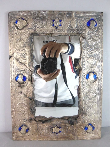 Vintage Antique Decorative Coin Silver Islamic Wall Mirror E847 Cover