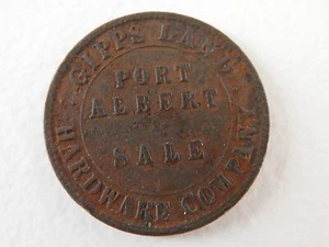 1862 Australian Penny Token - Gippsland Hardware Store R152 A146 R4 - Picture 1 of 3