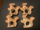 Lot Of 4 Super Cute Squirrel Napkin Ring Holders. Breakable. Not Wood Or Plastic