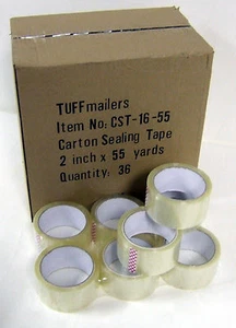 5 rolls Carton Sealing Clear Packing/Shipping/Box Tape- 1.6 Mil- 2" x 55 Yards - Picture 1 of 1