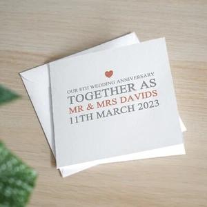 Tarjeta de aniversario de boda de bronce personalizada para esposo o esposa - Imagen 1 de 2