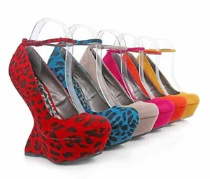 6 Color Fashion Close Toe Platform Pump Wedge Womens 6” Funky High Heels Shoes - Picture 1 of 43