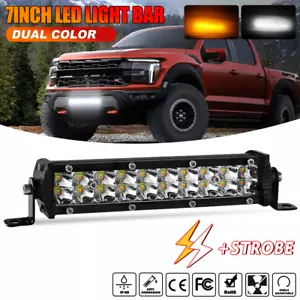 7" Slim LED Light Bar White Amber Strobe Offroad Driving For Ford F-150/F-Series - Foto 1 di 14