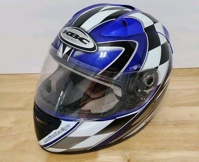 KBC Motodesign Motorcycle Helmet Size Medium Snell DOT TK - 9 Blue White Black - Image 1 of 4