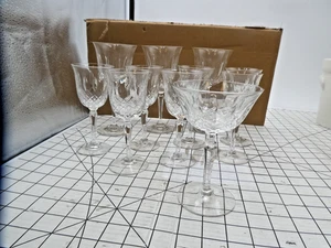 Vintage TIFFIN-FRANCISCAN Elyse Glasses Set of 11 (3 Tall, 7 Small, 1 wide) - Picture 1 of 13