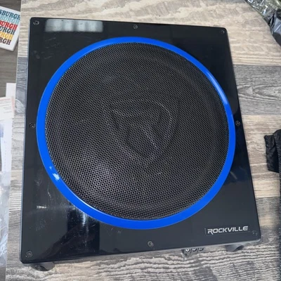 Rockville RW10CA 10" 800 Watt Slim Low Profile Active Powered Car Subwoofer Sub - Image 1 of 4