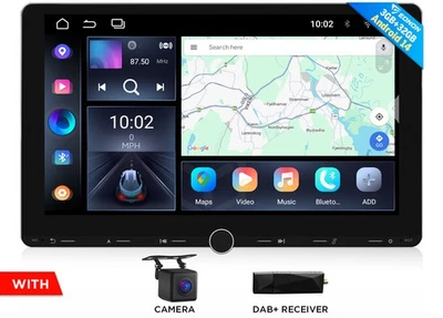 DAB+ 10.1 Inch UX7 Plus Android 14 Car Stereo 2DIN CarPlay GPS Sat Nav Fast Boot - Image 1 of 4