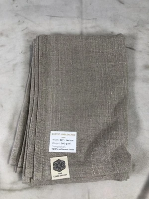 The Linen Valley Rustic Unbleached 100% Softened Linen Fabric 56" Wide (2 pcs) - Image 1 of 4