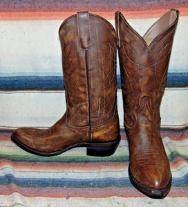 Stivali da cowboy donna Alvies The Guadalupe in pelle marrone fatti a mano 12 B nuovi con scatola - Foto 1 di 7