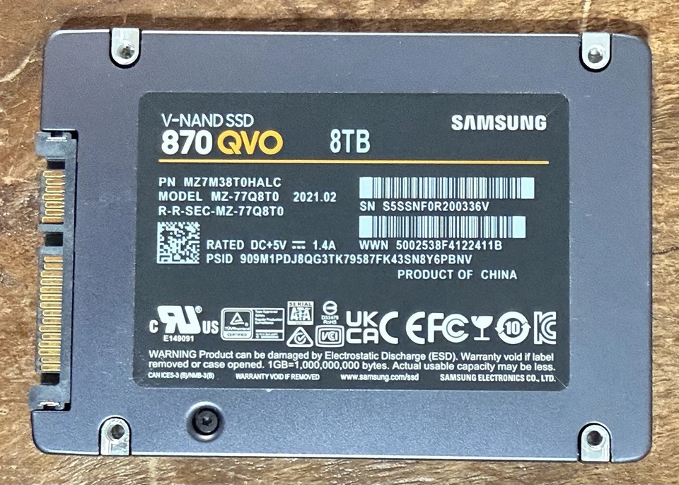 Samsung 870 QVO 8TB SSD SATA III 2.5” Muy poco uso, como nuevo - Imagen 1 de 1