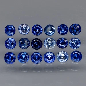 Round Diamond Cut 3.1 to 3.2mm.Cornflower Blue Diffusion Sapphire 18Pcs/2.68Ct. - Picture 1 of 6