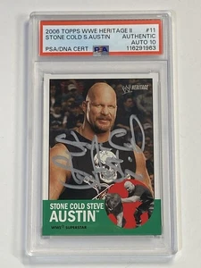 STONE COLD STEVE AUSTIN 2006 Topps WWE Heritage II #11 Signed PSA DNA 10 Auto - Picture 1 of 2