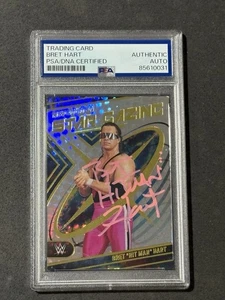 BRET HART 2023 PANINI REVOLUTION WWE SIGNED AUTOGRAPHED CARD PSA/DNA CERTIFIED - Picture 1 of 2
