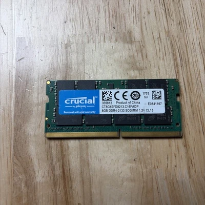 Crucial 8GB DDR4 2133 MHz PC4-17000 SODIMM Laptop Memory RAM 1x (CT8G4SFD8213) - Image 1 of 2