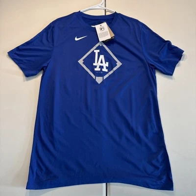 Camiseta azul manga corta Nike Dri-Fit MLB Los Angeles LA Dodgers grande para hombre nueva con etiquetas Foto 1 de 4