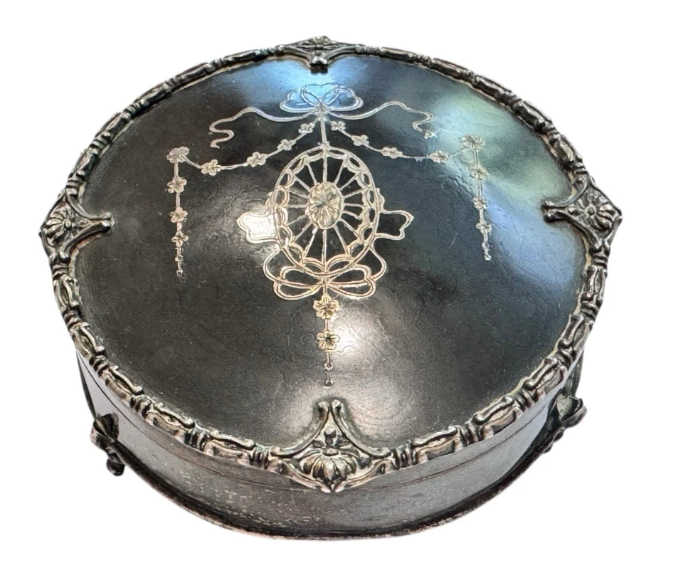 Antigua caja de tocador de piqué de tortuga sintética de plata esterlina MAPPIN & WEBB Co. 214 g Foto 1 de 4