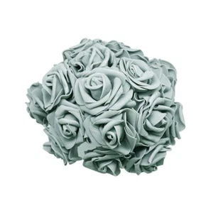 20x Ramo Artificial Boda Novia Flores Espuma Gris 7cm Tallos Rosa - Imagen 1 de 1