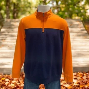 Club Room Sporty Fleece Quarter Zip Pullover Colorblock XL Casual Athletic Fall - Picture 1 of 8