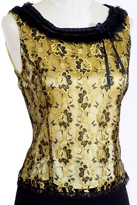 NUEVO CON ETIQUETAS TOP ELEGANTE RECORTADO CYNTHIA BY CYNTHIA STEFFE ENCAJE SEDA FORRADO CREMALLERA M $195  Foto 1 de 4