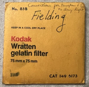 Kodak Wratten gelatin filter 75mm x 75mm No. 85B - Picture 1 of 2