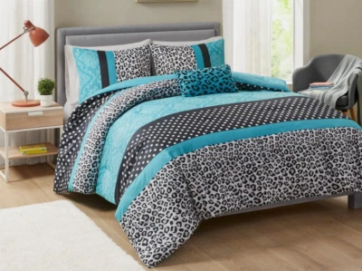 Mi Zone Full/Queen Chloe Comforter Set Geometric Teal Green, Black Polka Dots - Image 1 of 4