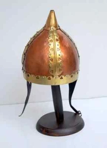 Wikinger Norman Nasen Mittelalter Helm mit Display Holzständer tragbare Rüstung - Bild 1 von 4