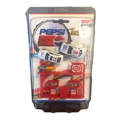 Golden Wheel Die Cast Metal Team Pepsi #19272C Gas Station Set With 2 Cars - Image 1 of 4