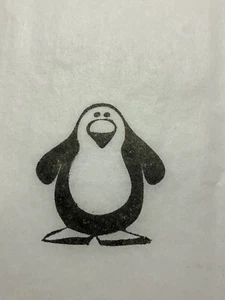 CARTA VELINA PINGUINO timbrata a mano ottima per regali, artigianato o arte - Foto 1 di 2