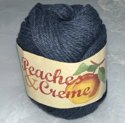 Peaches & Creme 100% US Grown Cotton Yarn 120 yd Indigo Blue Dye Lot 349388 New - Image 1 of 4