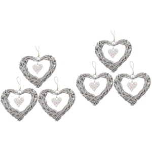 Set of 2 Herz-Anhänger Valentinstag Hängende Dekorationen Herzkranz Zum - Bild 1 von 12