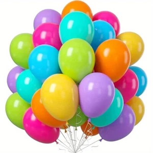 50-Piece Vibrant Rainbow Balloons Set - Multi-Colour Latex Balloon - Picture 1 of 4